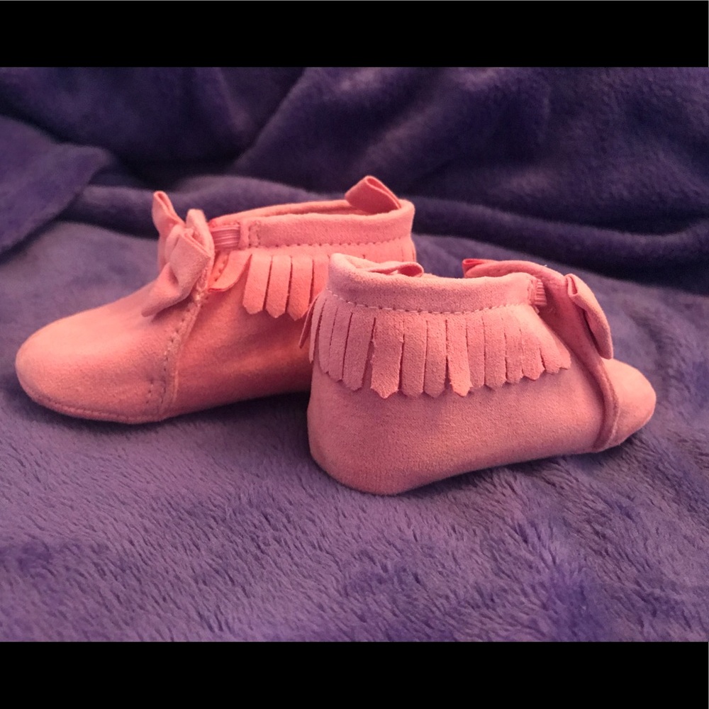 Pink Baby Moccasin Shoes